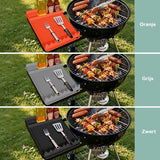 Darrahopens Home & Garden > BBQ > BBQs & Accessories Silicone BBQ Grill Mat - 8-Slot Mat with Drip Tray - Heat-Resistant and Dishwasher-Safe - 40x27 cm - Orange