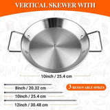 Darrahopens Home & Garden > BBQ > BBQs & Accessories Stainless Steel BBQ Rotisserie Pan Kit Accessories with 3 Removable Iron Skewers
