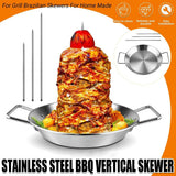 Darrahopens Home & Garden > BBQ > BBQs & Accessories Stainless Steel BBQ Rotisserie Pan Kit Accessories with 3 Removable Iron Skewers
