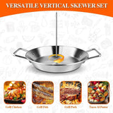 Darrahopens Home & Garden > BBQ > BBQs & Accessories Stainless Steel BBQ Rotisserie Pan Kit Accessories with 3 Removable Iron Skewers