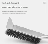 Darrahopens Home & Garden > BBQ > BBQs & Accessories Stainless Steel Handle Heavy Duty BBQ Grill Brush - Stainless Steel Wire Cleaner with Scraper for Effortless Grate Cleaning