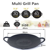 Darrahopens Home & Garden > BBQ Cast Iron 36cm Korean Japanese BBQ Barbecue Grill Pan Plate Round Griddle Plate Indoor outdoor