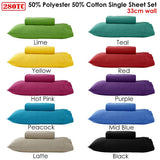Darrahopens Home & Garden > Bedding 280TC 50% Polyester 50% Cotton Sheet Set Single Mid Blue