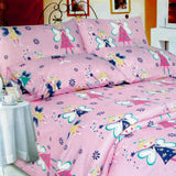 Darrahopens Home & Garden > Bedding 280TC Easy Care Kids Polyester Cotton Printed Quilt Cover Set Pink Fairies Single