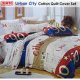 Darrahopens Home & Garden > Bedding 310TC Urban City Cotton Printed Quilt Cover Set Single