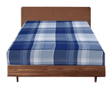 Darrahopens Home & Garden > Bedding 3x Queen Luxury 100% Cotton Flannelette Fitted Bed Sheet - Blue Check Print