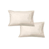Darrahopens Home & Garden > Bedding 600TC Pair of Wide Self Striped Standard Pillowcases Ivory