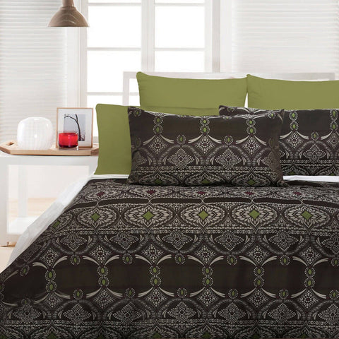 Darrahopens Home & Garden > Bedding Accessorize Bosa Green Quilt Cover Set - King