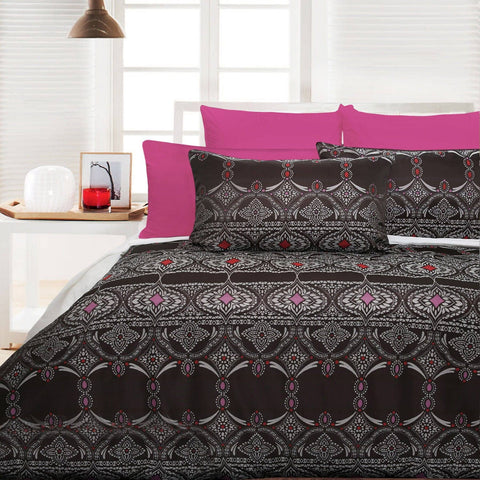 Darrahopens Home & Garden > Bedding Accessorize Bosa Pink Quilt Cover Set - King