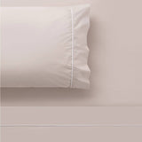 Darrahopens Home & Garden > Bedding Accessorize White/Natural Piped Hotel Deluxe Cotton Sheet Set Super King