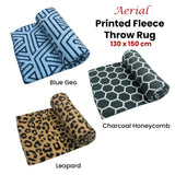 Darrahopens Home & Garden > Bedding Aerial Printed Fleece Throw Rug 130 x 150 cm Charcoal Honeycomb