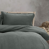 Darrahopens Home & Garden > Bedding Ardor Campbell Charcoal Crinkled Texture Quilt Cover Set Queen