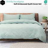 Darrahopens Home & Garden > Bedding Ardor Everly Eucalyptus Soft Embossed Quilt Cover Set Queen