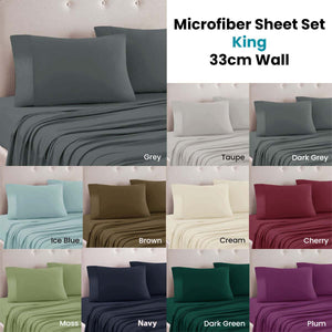 Darrahopens Home & Garden > Bedding Art Terrace Microfiber Sheet Set King 33cm Wall Cream