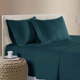 Darrahopens Home & Garden > Bedding > Bed Sheets 400TC 100% Cotton Sateen Premium Sheet Set 40cm Wall Dark Teal Queen