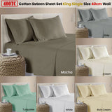Darrahopens Home & Garden > Bedding > Bed Sheets 400TC 100% Cotton Sateen Premium Sheet Set 40cm Wall Mocha King Single