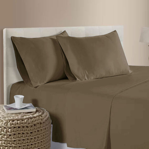 Darrahopens Home & Garden > Bedding > Bed Sheets 400TC Bamboo Cotton Sheet Set Latte Queen