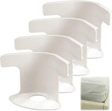 Darrahopens Home & Garden > Bedding > Bed Sheets 4PCS Lock Sheet Holders, Heavy Duty Fitted Sheet Straps, White