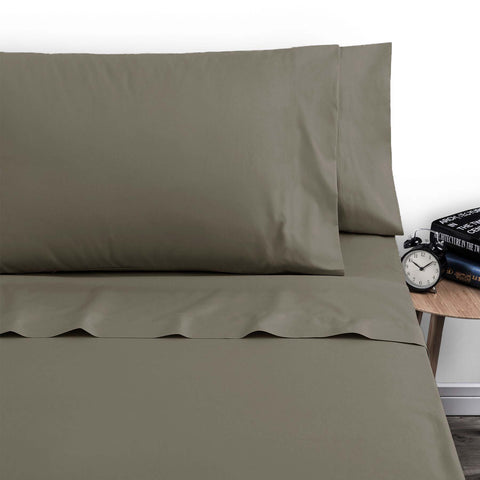 Darrahopens Home & Garden > Bedding > Bed Sheets Artex 250TC Polyester Cotton Sheet Set Single Walnut