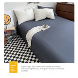 Darrahopens Home & Garden > Bedding > Bed Sheets Baolan Light Grey Washed Cotton Bedding Set - Solid Color Fitted Sheet Style, 4-Piece Set for 1.5m Bed, Includes 10 Random Color Quilt Fasteners(1.5m)