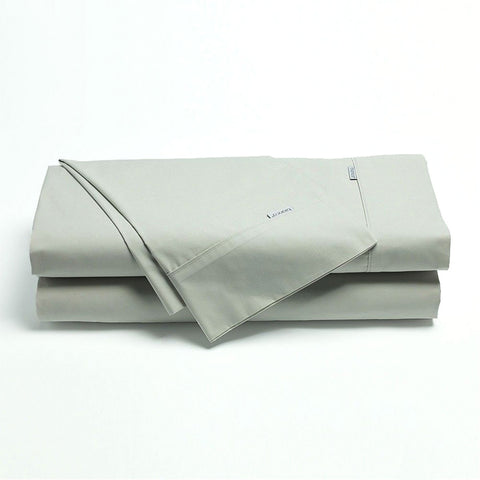 Darrahopens Home & Garden > Bedding > Bed Sheets Bianca Heston Cotton Percale Sheet Set Silver Double