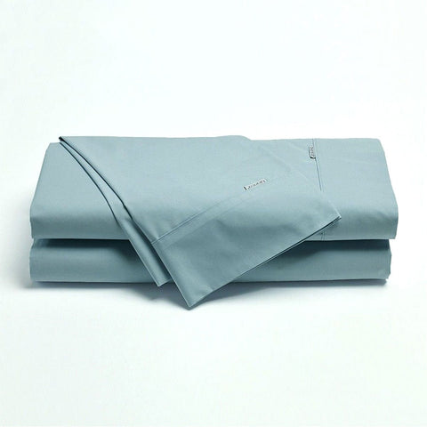 Darrahopens Home & Garden > Bedding > Bed Sheets Bianca Heston Cotton Percale Sheet Set Steel Blue King
