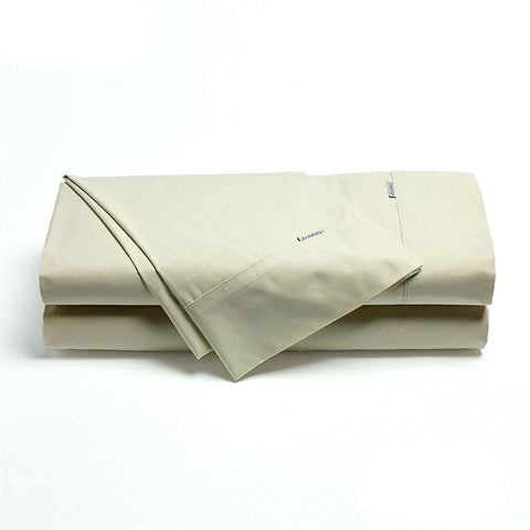 Darrahopens Home & Garden > Bedding > Bed Sheets Bianca Heston Cotton Percale Sheet Set Stone Super King
