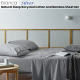 Darrahopens Home & Garden > Bedding > Bed Sheets Bianca Natural Sleep Recycled Cotton and Bamboo Sheet Set Silver Single