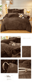 Darrahopens Home & Garden > Bedding > Bed Sheets Coffee Luxury Thick Plush 4 Piece Bedding Set for 1.5m & 1.8m Beds – Winter Ultra Soft Warm Bedding with Double-Sided Faux Mink Fur & Crystal Velvet, includes 200 x 230CM Quilt Cover, 230 X 250cm Flat Sheet and 2PCS  48 × 74CM Pillowcases
