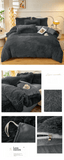 Darrahopens Home & Garden > Bedding > Bed Sheets Dark Grey Luxury Thick Plush 4 Piece Bedding Set for 1.5m & 1.8m Beds – Winter Ultra Soft Warm Bedding with Double-Sided Faux Mink Fur & Crystal Velvet, includes 200 x 230CM Quilt Cover, 230 X 250cm Flat Sheet and 2PCS  48 × 74CM Pillowcases