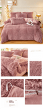 Darrahopens Home & Garden > Bedding > Bed Sheets Dusty Rose Luxury Thick Plush 4 Piece Bedding Set for 1.5m & 1.8m Beds – Winter Ultra Soft Warm Bedding with Double-Sided Faux Mink Fur & Crystal Velvet, includes 200 x 230CM Quilt Cover, 230 X 250cm Flat Sheet and 2PCS  48 × 74CM Pillowcases