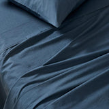 Darrahopens Home & Garden > Bedding > Bed Sheets Gioia Casa Vintage Washed 100% Cotton Sheet Set with 1 Pillowcases - Dark Indigo -Single