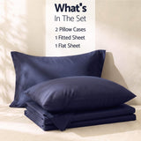 Darrahopens Home & Garden > Bedding > Bed Sheets Giselle King 500TC Cotton 4Pcs Sheet Set with 40cm Extra Deep Pocket for Thick Mattresses Sateen Weave for Sweaty Nights Navy Blue In Australia - Darrahopens