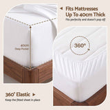 Darrahopens Home & Garden > Bedding > Bed Sheets Giselle Queen 500TC Cotton 4Pcs Sheet Set with 40cm Extra Deep Pocket for Thick Mattresses Sateen Weave for Sweaty Nights White In Australia - Darrahopens