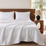 Darrahopens Home & Garden > Bedding > Bed Sheets Giselle Queen 500TC Cotton 4Pcs Sheet Set with 40cm Extra Deep Pocket for Thick Mattresses Sateen Weave for Sweaty Nights White In Australia - Darrahopens