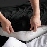 Darrahopens Home & Garden > Bedding > Bed Sheets Hotel Quality Fitted sheets - 2 Piece Fitted sheets  -Breathable Bedding - Wrinkle, Fade, Stain Resistant- 26inch/40cm Deep Pocket Fitted Bed Sheet-Wrinkle and Fade Resistant,(Black,Double)