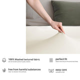Darrahopens Home & Garden > Bedding > Bed Sheets Hotel Quality Fitted sheets - 2 Piece Fitted sheets  -Breathable Bedding - Wrinkle, Fade, Stain Resistant- 26inch/40cm Deep Pocket Fitted Bed Sheet-Wrinkle and Fade Resistant,(Cream White,King Single)