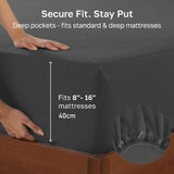 Darrahopens Home & Garden > Bedding > Bed Sheets Hotel Quality Fitted sheets - 2 Piece Fitted sheets  -Breathable Bedding - Wrinkle, Fade, Stain Resistant- 26inch/40cm Deep Pocket Fitted Bed Sheet-Wrinkle and Fade Resistant,(Dark gray,Double)