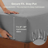 Darrahopens Home & Garden > Bedding > Bed Sheets Hotel Quality Fitted sheets - 2 Piece Fitted sheets  -Breathable Bedding - Wrinkle, Fade, Stain Resistant- 26inch/40cm Deep Pocket Fitted Bed Sheet-Wrinkle and Fade Resistant,(Grey,Double)