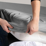Darrahopens Home & Garden > Bedding > Bed Sheets Hotel Quality Fitted sheets - 2 Piece Fitted sheets  -Breathable Bedding - Wrinkle, Fade, Stain Resistant- 26inch/40cm Deep Pocket Fitted Bed Sheet-Wrinkle and Fade Resistant,(Grey,Double)