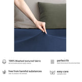 Darrahopens Home & Garden > Bedding > Bed Sheets Hotel Quality Fitted sheets - 2 Piece Fitted sheets  -Breathable Bedding - Wrinkle, Fade, Stain Resistant- 26inch/40cm Deep Pocket Fitted Bed Sheet-Wrinkle and Fade Resistant,(Navy,Super King)