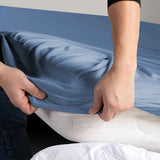 Darrahopens Home & Garden > Bedding > Bed Sheets Hotel Quality Fitted sheets - 2 Piece Fitted sheets  -Breathable Bedding - Wrinkle, Fade, Stain Resistant- 26inch/40cm Deep Pocket Fitted Bed Sheet-Wrinkle and Fade Resistant,(Ocean,Queen)
