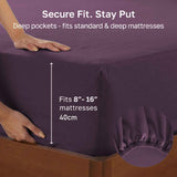 Darrahopens Home & Garden > Bedding > Bed Sheets Hotel Quality Fitted sheets - 2 Piece Fitted sheets  -Breathable Bedding - Wrinkle, Fade, Stain Resistant- 26inch/40cm Deep Pocket Fitted Bed Sheet-Wrinkle and Fade Resistant,(Purple,King Single)