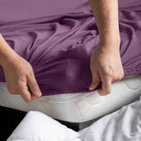 Darrahopens Home & Garden > Bedding > Bed Sheets Hotel Quality Fitted sheets - 2 Piece Fitted sheets  -Breathable Bedding - Wrinkle, Fade, Stain Resistant- 26inch/40cm Deep Pocket Fitted Bed Sheet-Wrinkle and Fade Resistant,(Purple,King Single)