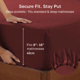 Darrahopens Home & Garden > Bedding > Bed Sheets Hotel Quality Fitted sheets - 2 Piece Fitted sheets  -Breathable Bedding - Wrinkle, Fade, Stain Resistant- 26inch/40cm Deep Pocket Fitted Bed Sheet-Wrinkle and Fade Resistant,(Red,King)