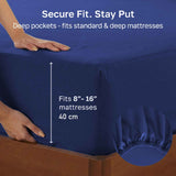 Darrahopens Home & Garden > Bedding > Bed Sheets Hotel Quality Fitted sheets - 2 Piece Fitted sheets  -Breathable Bedding - Wrinkle, Fade, Stain Resistant- 26inch/40cm Deep Pocket Fitted Bed Sheet-Wrinkle and Fade Resistant,(Royal blue,Super King)