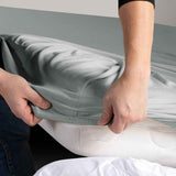 Darrahopens Home & Garden > Bedding > Bed Sheets Hotel Quality Fitted sheets - 2 Piece Fitted sheets  -Breathable Bedding - Wrinkle, Fade, Stain Resistant- 26inch/40cm Deep Pocket Fitted Bed Sheet-Wrinkle and Fade Resistant,(Silver-gray,Super King)