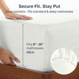 Darrahopens Home & Garden > Bedding > Bed Sheets Hotel Quality Fitted sheets - 2 Piece Fitted sheets  -Breathable Bedding - Wrinkle, Fade, Stain Resistant- 26inch/40cm Deep Pocket Fitted Bed Sheet-Wrinkle and Fade Resistant,(White,Single)