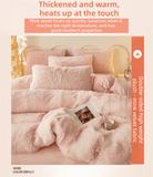 Darrahopens Home & Garden > Bedding > Bed Sheets Khaki Luxury Thick Plush 4 Piece Bedding Set for 1.5m & 1.8m Beds – Winter Ultra Soft Warm Bedding with Double-Sided Faux Mink Fur & Crystal Velvet, includes 200 x 230CM Quilt Cover, 230 X 250cm Flat Sheet and 2PCS  48 × 74CM Pillowcases