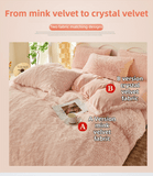 Darrahopens Home & Garden > Bedding > Bed Sheets Khaki Luxury Thick Plush 4 Piece Bedding Set for 1.5m & 1.8m Beds – Winter Ultra Soft Warm Bedding with Double-Sided Faux Mink Fur & Crystal Velvet, includes 200 x 230CM Quilt Cover, 230 X 250cm Flat Sheet and 2PCS  48 × 74CM Pillowcases